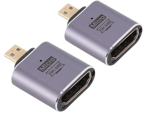 Goshyda Adaptador Mini HDMI a HDMI, Adaptador Mini HDMI 1.4 Macho a HDMI 2.1 Hembra 8K Ultra HD, para Compartir Presentaciones, Videos, Juegos