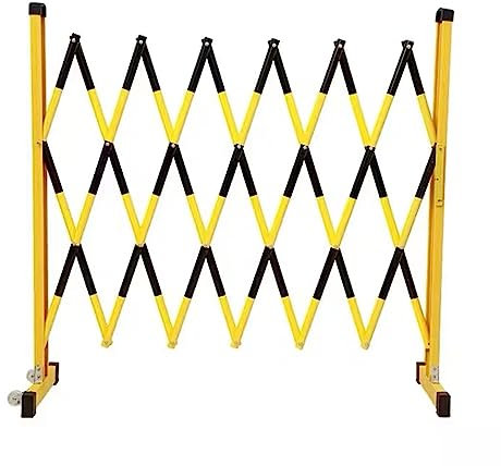 Portable Scissor Gate Retractable Traffic Barricade Folding for Outdoor Road and Garage Security - Mobile Parking Barrier High Driveway Fence