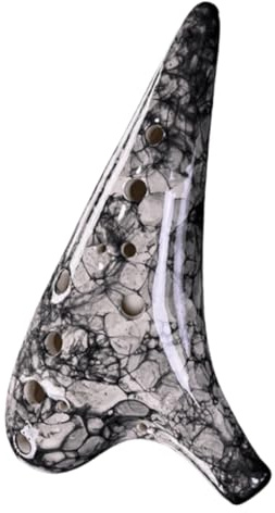 MeloCrest 12 Hole Alto C Ceramic Ocarina for Beginners, Students, and Musicians, Easy to Play with Protective Bag, Perfect for Playing and Performance (Onyx Glaze)