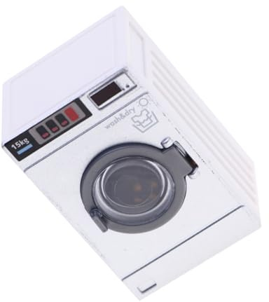 Toddmomy Mini Dollhouse Washing Machine Realistic Toy Washer Dryer with Functional Drum for Boy Girl Pretend Play and Dollhouse Accessories