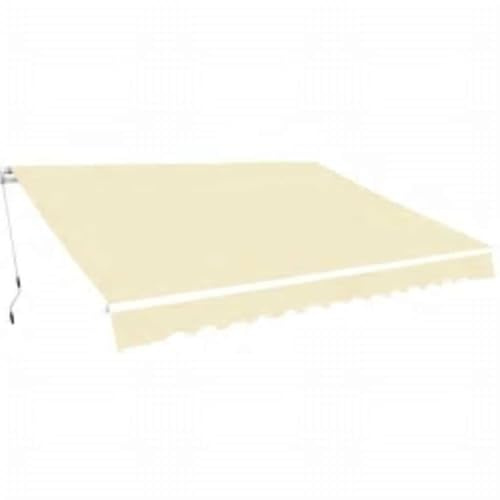 QJBSAVVA Braccio articolato 600 cm bianco crema con telaio in alluminio e tessuto di poliestere rivestito in poliuretano, impermeabile, per terrazze, balconi e giardini