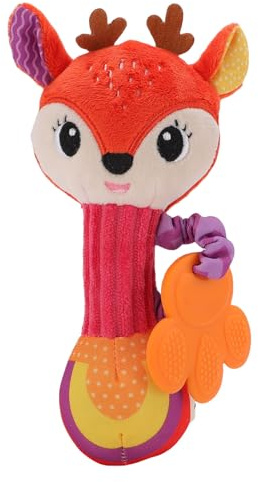 NOENNULL Baby Soft Rattle Toy Sensory Learning Shaker With Teether Gentle Sounds, Easy Grip Infant Toy (Typ 2)