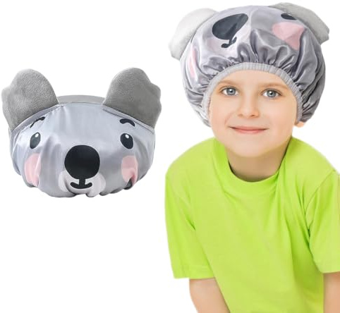 CEJAS 1 x duschmössa, återanvändbar vattentät badmössa för flickor och kvinnor, elastisk kant, en storlek, EVA-material, Koala-design för 5–15 år