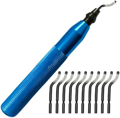 Herramienta de desbarbado para impresión 3D – Accesorios ergonómicos de acero rápido, herramienta de depuración para resina y metal principiantes, tubo de cobre doméstico, juego de desbarbado portátil