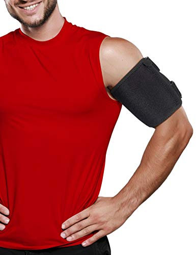 Bicep Tendonitis Brace, Bicep Band & Upper Arm Compression Sleeve | Triceps & Biceps Muscle Support For Upper Arm Tendonitis Or Bicep Strains (S/M 6 to 10)