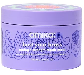 amika bust your brass toning + strength repair mask, 250ml