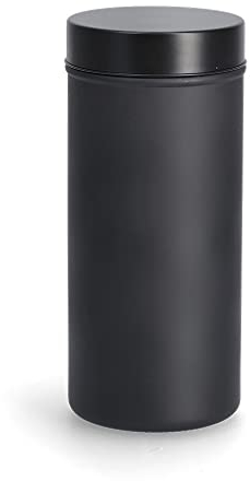 Zeller 19487 Vorratsglas m. Metalldeckel, 1250 ml, schwarz, ca. Ø 10 x 22,5 cm, Aufbewahrung, Glasbehälter, Vorratsdose