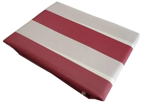 Tenda Sole Strisce Esterno Balcone Terrazzo Veranda Gazebo Portico con Anelli e Ganci per Applicazione, Resistente e Lavabile, 100% Poliestere Durevole, Tinta Righe (Rosso_Bianco, 145x290)