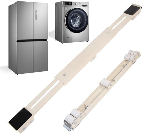 ilauke Appliance Rollers Appliance Sliders, Washing Machine Wheels Washing Machine Sliders Stand Dryer Fridge Mobile Rolling Base Adjustable Furniture Washing Machine Dolly, White