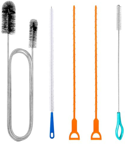 5Pcs Desatascador Tuberias Profesional, 155cm Cepillo de Limpieza para Desagüe Herramienta para Desatascar el Desagüe Tuberias limpiador Desagües Cepillo para Quitar el Pelo los Desagües Cocina Baño