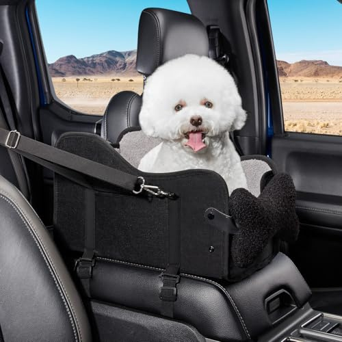 TKYZ Seggiolino auto per cani, console centrale per cani, seggiolino auto per cani di piccola taglia, seggiolino auto per gatti (nero)