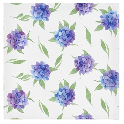 Grkkuti Purple Hydrangeas 6 Pack Cloth Napkins 20x20 Inch, Square Smooth Napkins Washable and Reusable Ideal for Party, Wedding and Lunch/Dinner