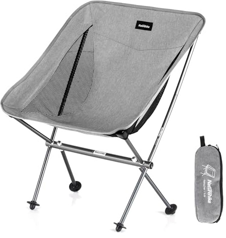 Naturehike La Silla de Camping portátil Puede soportar 150 kg, es Ultraligera y Plegable, y se Puede Montar y Desmontar rápidamente (Gris)