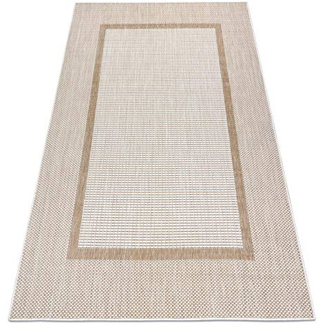 rugsx Teppich SISAL SION innen & außen, flach gewebt, für Zimmer, Küche, Terrasse und Balkon, Ecru/beige 160x220 cm