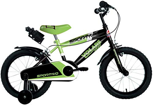 Volare Unisex-Youth 2041 Kinderfahrrad, Schwarz, Grün, Kleinkind
