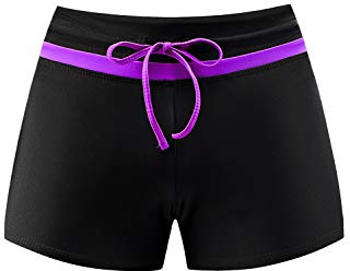 Ancaiqi Femmes Taille Haute Bas De Bikini, Maillot de Bain, Short de Bain, Grande Taille Jupe Bikini, Femme Ruched Jupe de Bain Sport