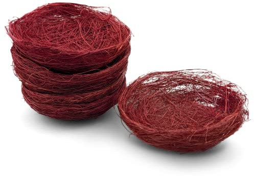 Netuno 6x nido decorativo artificiale sisal marrone 7 cm nido uccelli mini piccolo colorato decorazione Pasqua primavera tavolo giardino Decorazioni Pasquali Primaverili