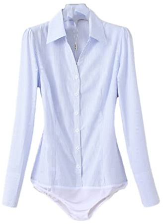 Adhdyuud Body de oficina para mujer, camisa de trabajo de negocios, blusas y tops de manga larga para mujer