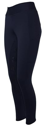 PFIFF 103110 Winterreitleggins „Alaska“ mit Handytasche, Kinder Damen | Blau 134/140