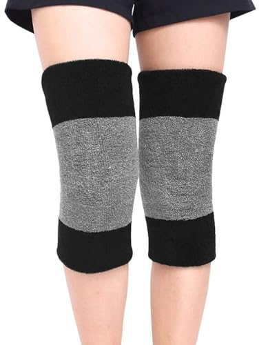1 Paar Winter Warme Kniewärmer für Damen Herren Rutschfeste Knieschoner Kniebandage Elastisch Knieschützer Beinwärmer für Fußball Tanzen Yoga Sport Thermische Kniekompression Ärmel für Frauen Männer