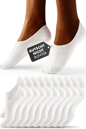 HELDENWERK 10 Paar Füsslinge für Damen & Herren - Unsichtbare Sneaker-Socken atmungsaktiv & bequem - Füßlinge in schwarz, weiß, grau
