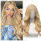 SAIIURV Peluca Larga Ondulada Rubio para Mujer, 28/70cm Encantadora Mujer Largo Ola Rizo Cabello de Cosplay Pelucas, Natural De Moda Peluca Largo Rizo de Pelucas para Cosplay Fiesta Diario (Rubia)