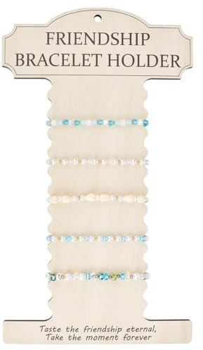 PH PandaHall Espositore per Braccialetti In Legno 13 slot Espositore Verticale per Braccialetti del Amicizia Porta Bracciale In Legno Organizzatore Da Tavolo per Gioielli Negozi Venditori