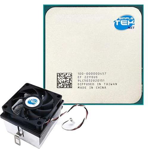 SIMPLETEK - 6-Kern-Desktopprozessor mit 12 Threads 3,6 GHz mit Boost bis zu 4,2 GHz Sockel AM4 TDP 65 W Tray-Format, inklusive Kühlkörper