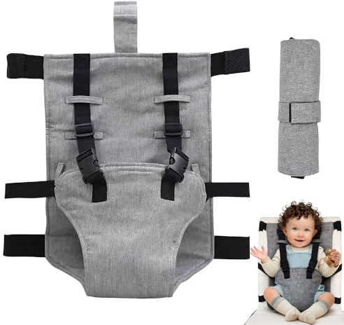 Cinturón de seguridad para silla de comedor, correa de trona portátil, cinturón de asiento plegable, silla de bebé con correas ajustables, cinturón de protección infantil para viajes, hogar