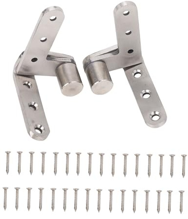 Cerniere a perno per porte, in acciaio inox resistente, con rotazione a 270 gradi, cerniera a incasso sinistra/destra, carico massimo 130 libbre, argento spazzolato.