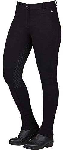 Dublin Damen Reithose Supa-fit mit Reißverschluss und Gel-Vollbesatz (42 DE) (Schwarz)