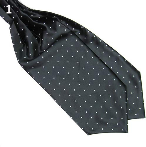 RIsxffp Herrmode flerfärgad slips halsband kravatt släta prickar tryck ascot slips slips sidenblandning scarf kravatt svart