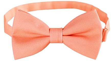 Kajeer Classic Pre-Tied Mens Bow Ties Formal Adjustable Solid Tuxedo Bowtie for for Adults & Children(Light Peach, S - (0-5 years,babies,toddles))