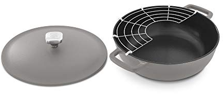 Geoffrey Zakarian ZFENSBS45GBGY01 NON-STICK CAST IRON 4.5QT BRAISER, Gray