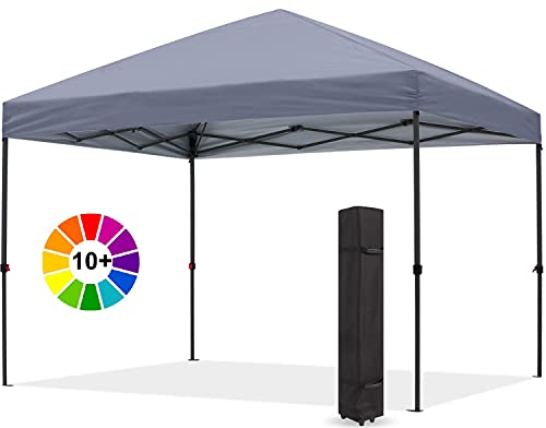ABCCANOPY 2.5x2.5M Pop Up Gazebo Commercial Gazebo With Upgraded Roller Bag, 4 Weight Bags, Stakes and Ropes (Grey)