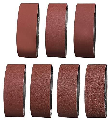 Sruhrak slipband 75 x 610 mm – 14 stycken bandslipband, 2 stycken kornstorlekar 40/60/80/120/180/240/400 slipbandsset, för slipning, filning, slipning och rostning