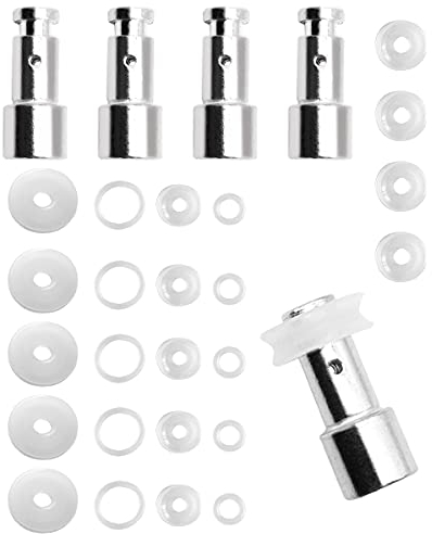 10 Pack Steam Valve Universal Replacement Floater and Silicone Sealer Gasket Set for 5, 6 or 8 Quart Pressure Cookers, Such as XL, YBD60-100, PPC780, PPC770, PPC790,Silver