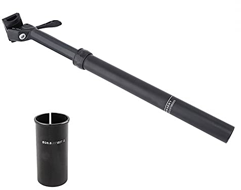 DONGKER Cykelsadelstöd, 27,2 mm 410 mm teleskopsadelstöd, justerbar fjärrkontroll, sadelstång med röradapter för MTB, cykel, e-cykel, trekking, stadscykel