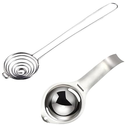 Maotrade Separatore di Uova 2 Pezzi 304 Acciaio Inox Filtro Tuorlo D'uovo Separa Albume per Preparare Muffin, Torte di Chiffon, Torte di Lime