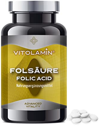Ácido Fólico VITOLAMIN® 400 Comprimidos Vegetarianos 400µg- La Vitamina B9 contribuye a la función normal del sistema inmunológico y crecimiento del tejido materno durante el embarazo