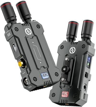 Hollyland Mars 4K Wireless Transmitter Receiver 5G SDI HDMI Video Transmission System, 4Kp30/1080p60, Support 23.98/29.97/59.94 FPS SDI Out, 450FT Los Range 66ms Latency, 4 App Monitoring (1TX+1RX)