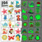 Leesgel Tattoo Kinder, 204 Blätter Leuchtende Kinder Tattoo Jungen Mädchen Kindertattoos Temporäre Tattoo Aufkleber Kinder, Mitgebsel Kindergeburtstag Geburtstagsdeko Mädchen Geschenk Kinder Spielzeug