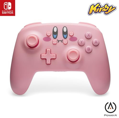 PowerA Kabelloser Controller für Nintendo Switch - Vollstopf-Kirby, Rosa - Nintendo Switch (OLED-Modell, Lite) - Bluetooth, Gamepad, Bewegungssteuerung, offiziell lizenziert