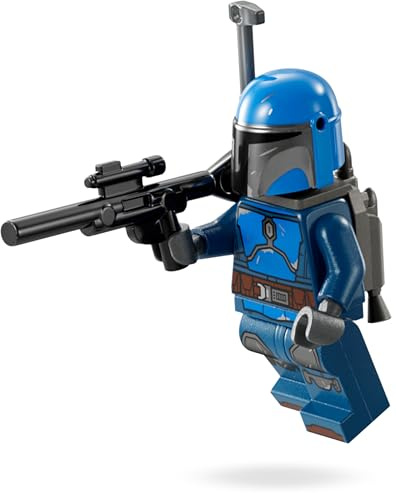 Lego Star Wars Figuren Set: Mandalorian Warrior Mit Großem Blaster und Raketenrucksack - Alternative zu Star Wars Battle Pack, Minifiguren Set, Mandalorianer