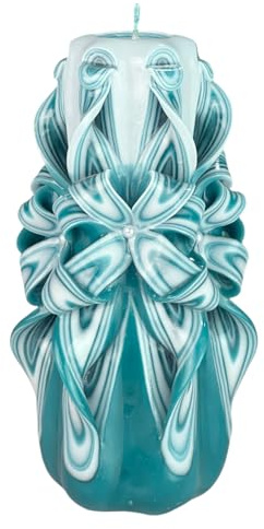 Candela di Design Fatta a Mano, Candela Decorativa Inodore Ø8 x h18 cm, Candela Cilindrica a Combustione Lunga 66 ore, Stoppini in Cotone Senza Fumo, Decorazione Domestica Ideale e Regalo Versatile