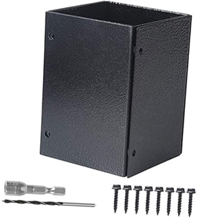 HANABASS Deck Post Protector Metal Mailbox Post Base Heavy Duty Fence Brace Bracket Base Protectors Mailbox Cover