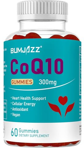 CoQ10 Gummies 60 styck - 300mg High Absorption - Hallonsmak - Icke-GMO - Glutenfri - Coenzyme Q10 Gummies