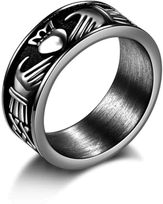 Claddagh, anelli per amore, in acciaio inox/placcato oro 18 carati, per donne e uomini, anelli nuziali, gioielli, Metallo