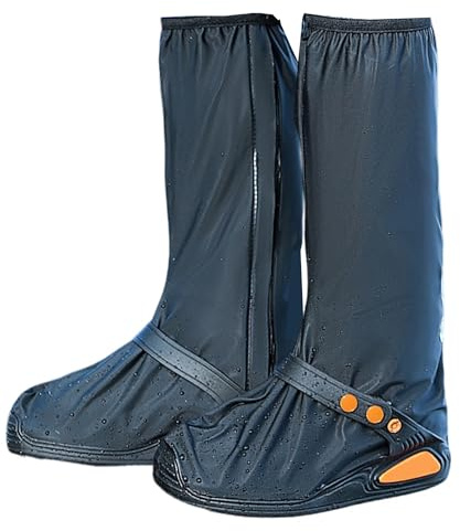 WSNDM Cubierta Plegable De Zapato De Lluvia De Tubo Alto, Tamaño Para 40-42, Longitud De La Suela 30cm, Calzado Cubrebotas Nieve Anti Barro Reutilizables, Cubre Zapatos Impermeable Lluvia