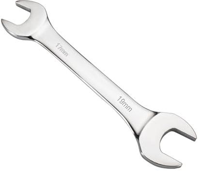 Mandouer 17mm x 19mm Double Open End Spanner, Metric CR-V Steel Wrench